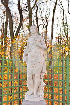 The Sibyl of Delphi statue at evening.