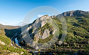 Sicevo Gorge in the middle of mountains