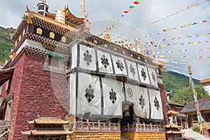 SICHUAN, CHINA - JUL 17 2014: Jingang Monastery. a famous Lamasery in Kangding, Sichuan, China.