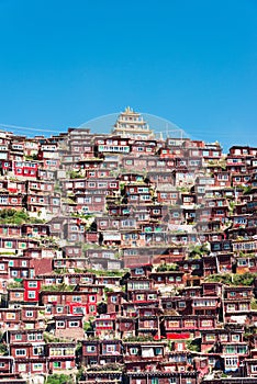 SICHUAN, CHINA - SEP 20 2014: Larung Gar(Larung Five Sciences Bu