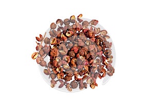 Sichuan pepper, Sichuan peppercorn, Szechuan pepper or Szechuan peppercorn isolated on white background