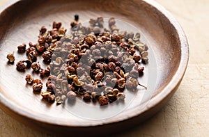 Sichuan pepper on the table