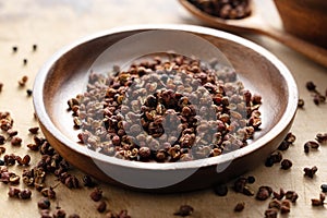 Sichuan pepper on the table