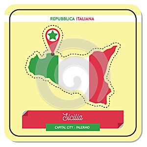 sicilia map. Vector illustration decorative design