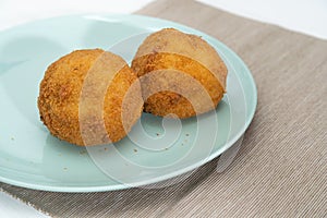 Sicilian Arancino or Arancina. A typical Sicilian street food