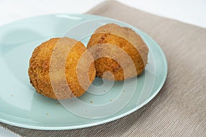 Sicilian Arancino or Arancina. A typical Sicilian street food