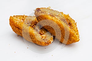 Sicilian Arancino or Arancina. A typical Sicilian street food