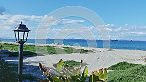 Sicilian beach view in spring