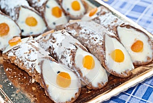 Sicilian cannoli with orange