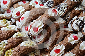 SICILIAN CANNOLI are the typical dessert of the island of SICILY