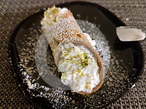 Sicilian cannolo dessert pastry