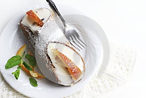 Sicilian Cannolo with ricotta cheese filling.