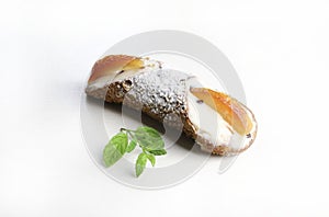 Sicilian Cannolo with ricotta cheese filling.