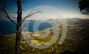 Sicilian coastline, aerial view