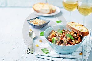 Sicilian Eggplant pine nuts Caponata