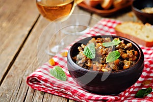 Sicilian Eggplant pine nuts Caponata