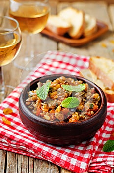 Sicilian Eggplant pine nuts Caponata