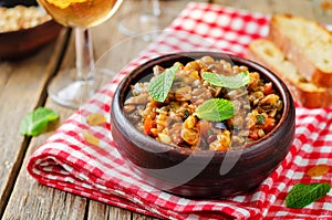 Sicilian Eggplant pine nuts Caponata