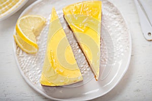 Sicilian lemon ricotta cheesecake slices