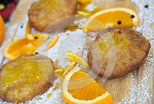 Sicilian pastries filled with orange cream