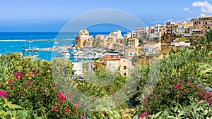 Sicilian port of Castellammare del Golfo, amazing coastal village of Sicily island, Italy