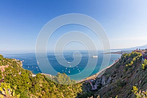 Sicilian seascape from Taormina photo