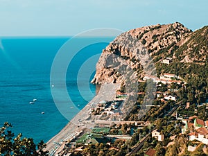 Sicily coast  Italian riviera in Sicily  mountains and rocks at the sea  ocean  drone aerial view travel tourism