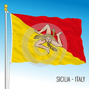 Sicily, flag of the region, Italy
