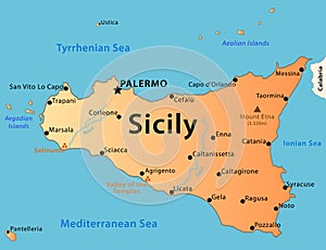 Sicily map photo