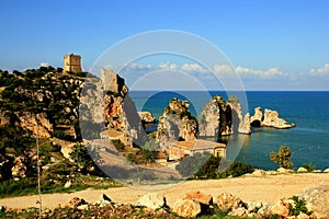 Sicily mediterranean coast rseascaoe, Scopello