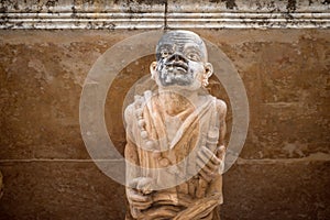 Sicily, Noto town the Baroque Wonder - UNESCO Heritage Site. Detail of Palazzo Nicolaci balcony, the maximum expression of the