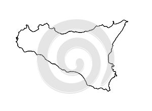 Sicily outline map country shape state symbol national borders