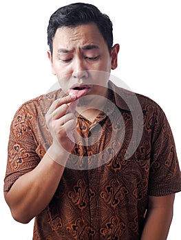 Sick Man Show His Inner Lip photo