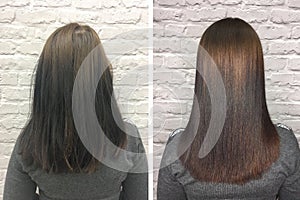 Keratin recovery hair and protein treatment pile with professional photo