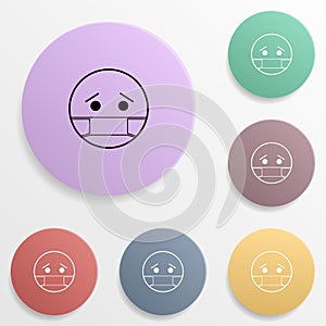 Sick emoji badge color set icon. Simple glyph, flat vector of emoji icons for ui and ux, website or mobile application