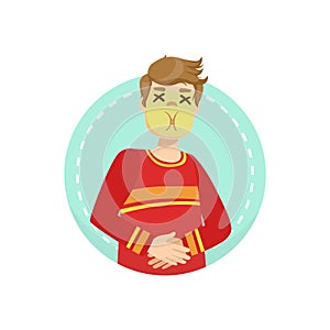 Sick Emotion Body Language Illustration