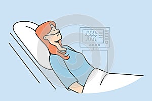 Nemocný žena kyslík v nemocnice 