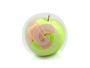 Sick green apple with patches photo