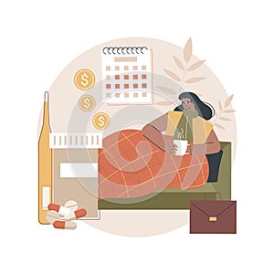 Sick leave abstract concept vector illustration.