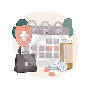 Sick leave abstract concept vector illustration.