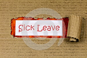 Sick leave medical disease illness workplace employee absence photo