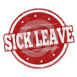 Sick leave sign or stamp