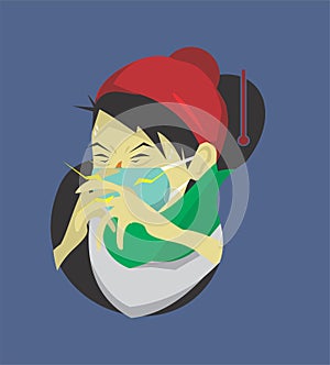 Sick People Vector Close UP