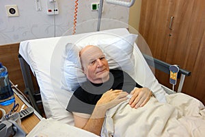 Sick  senior man in hospital