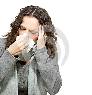 Sick Woman. Flu