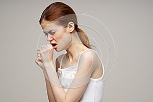 sick woman flu infection virus health problems close-up