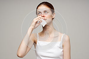 sick woman flu infection virus health problems close-up