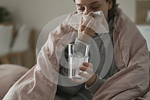 Sick woman at home