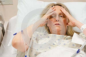 Sick Woman in Hospital