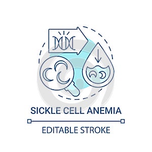 Sickle cell anemia blue concept icon